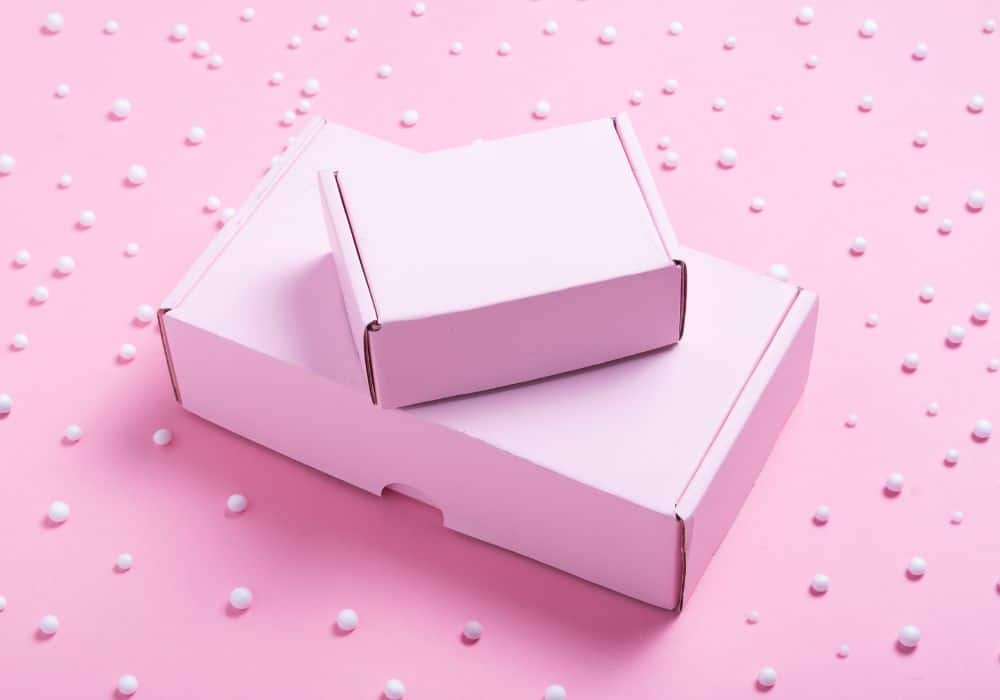 geschenkbox ideen zwei pinke schachteln