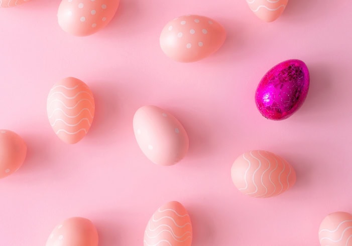 originelle Geschenke zu ostern ein pinkes ei