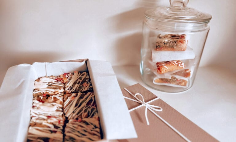 selbstgemachte blondies verschenken